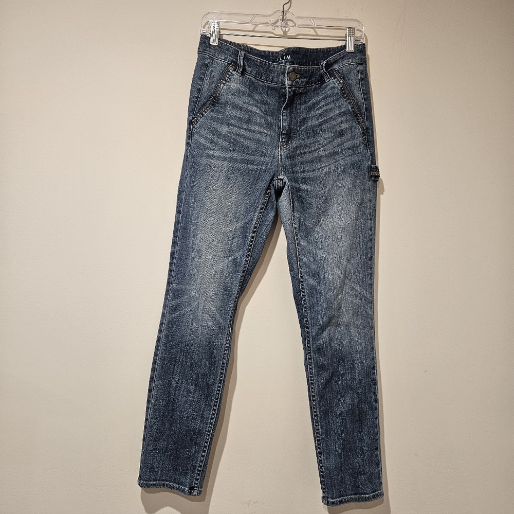 White House Black Market Women's Slim Ankle Jeans With Cargo Detail, Size 8